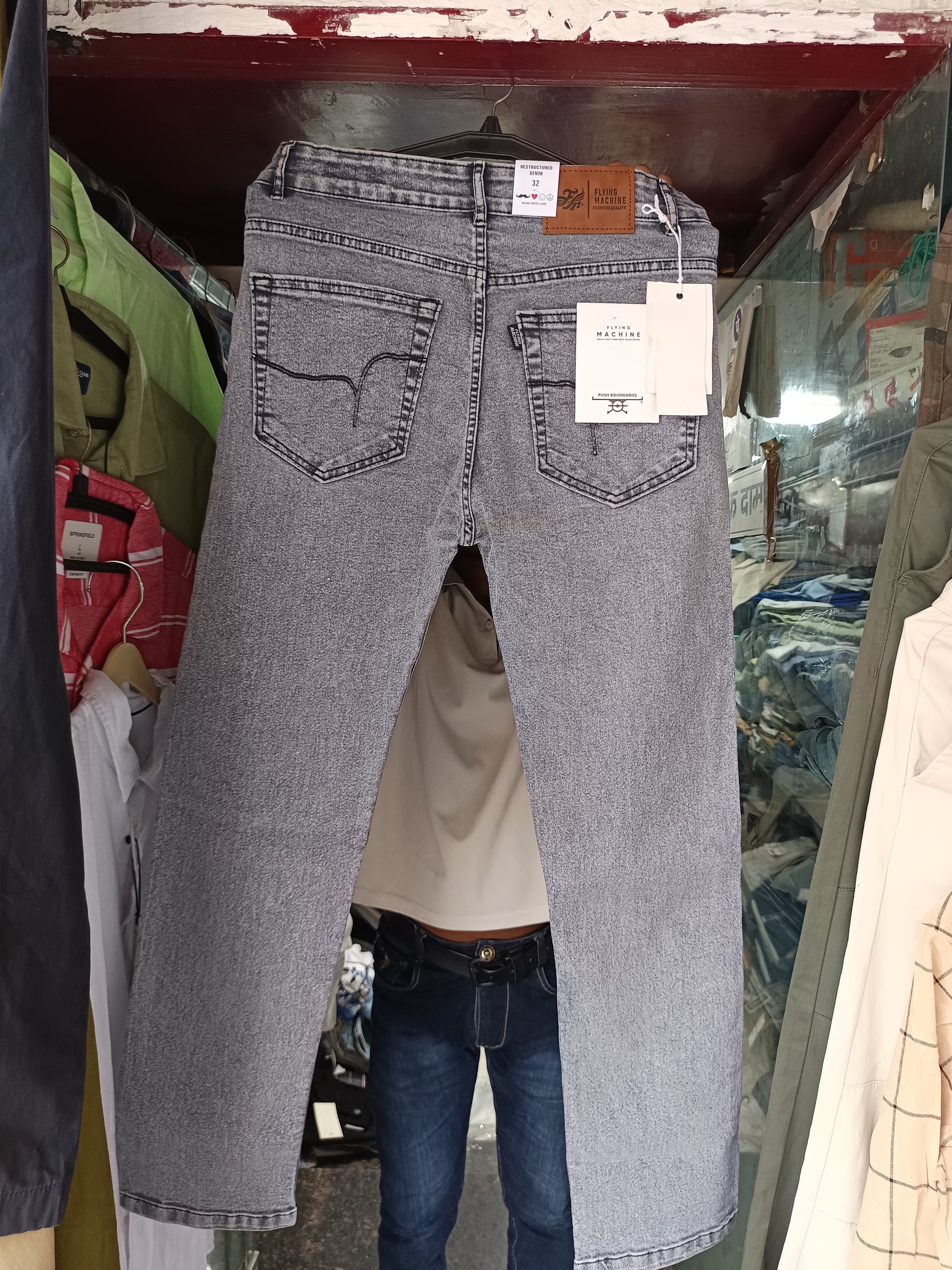 Men’s Grey Slim Fit Denim Jeans - Stylish Casual Wear