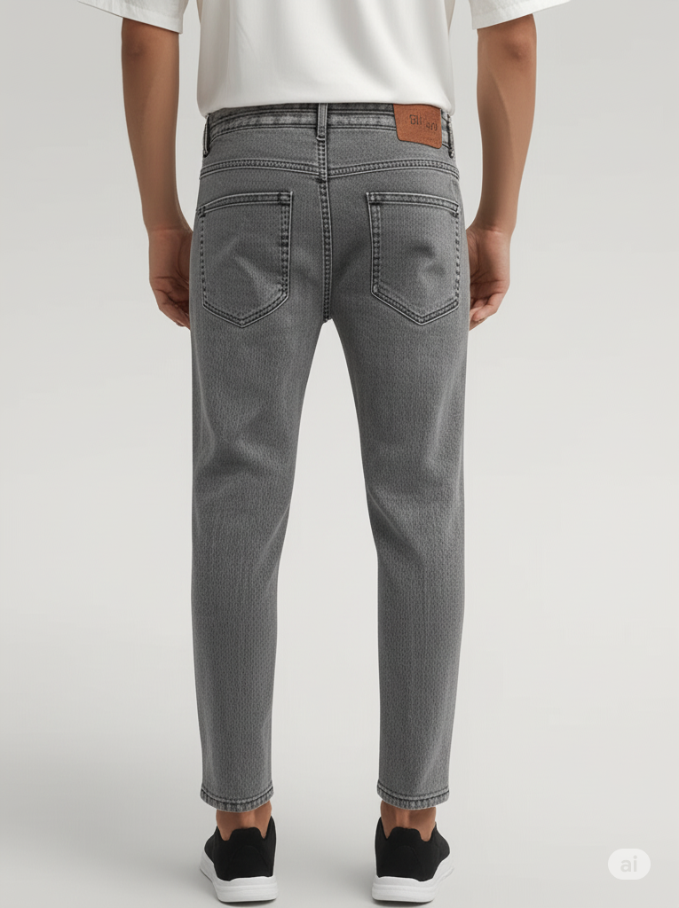 Men’s Grey Slim Fit Denim Jeans - Stylish Casual Wear
