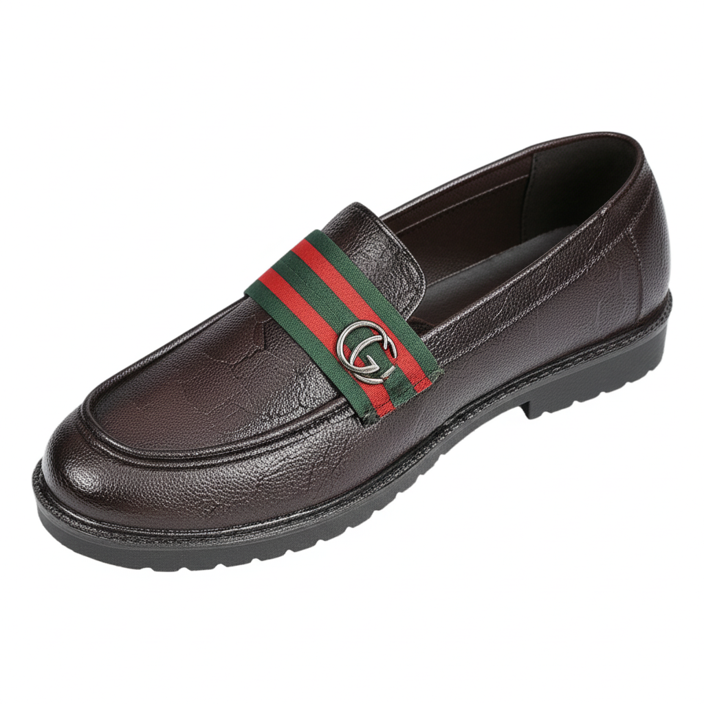Men's Brown Leather Loafers - Classic Slip-On Shoes