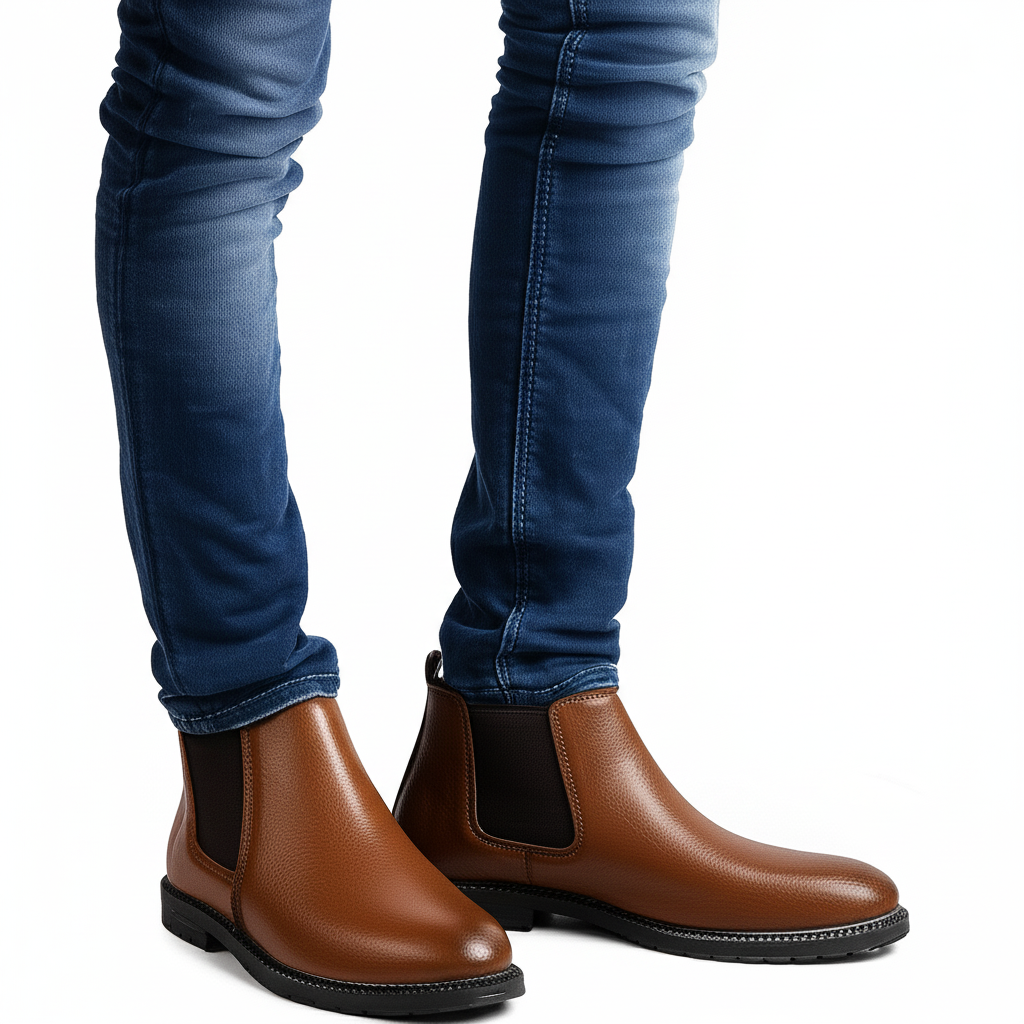 Men's Brown Leather Chelsea Boots - Stylish & Versatile Footwear