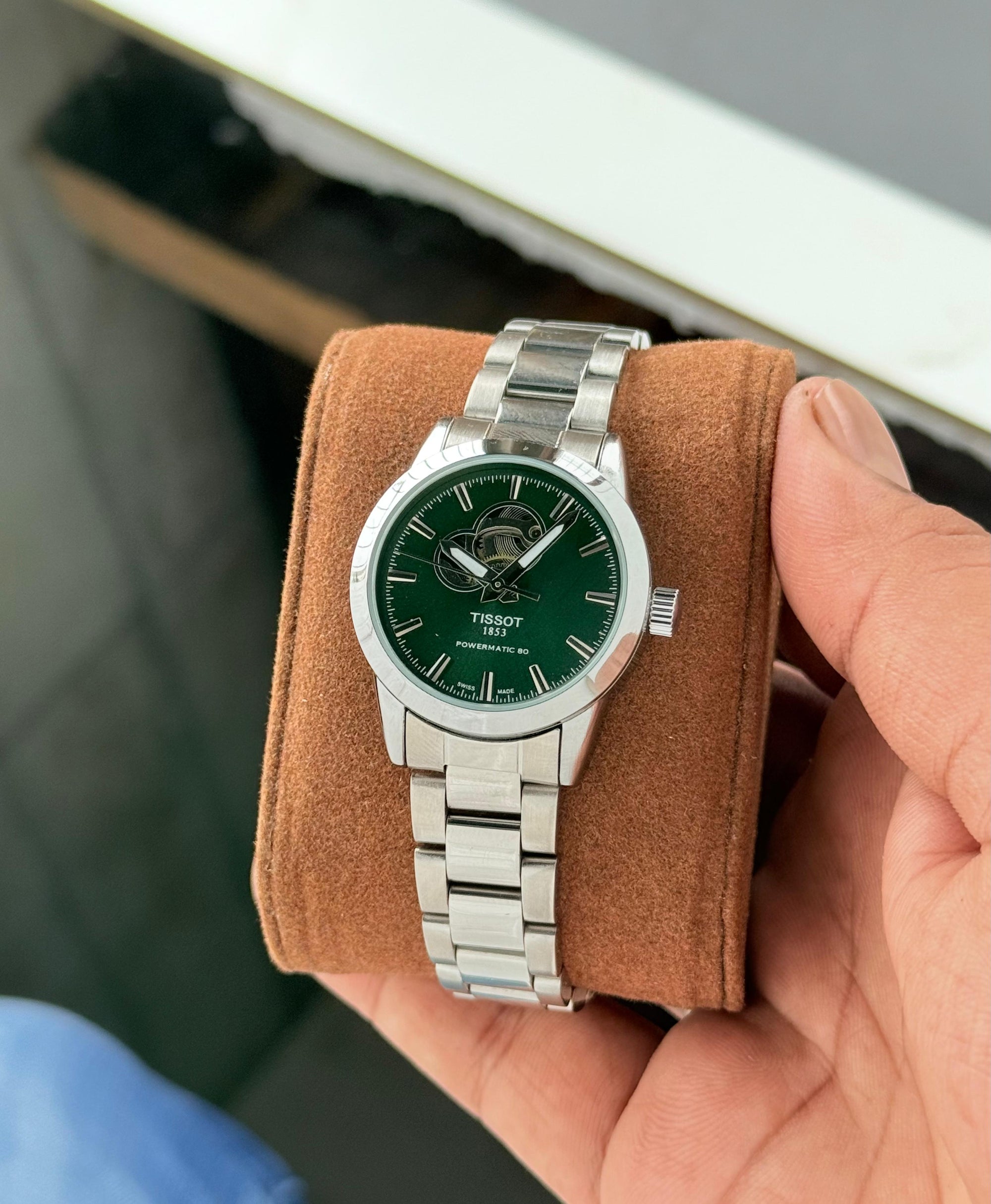 Tissot Powermatic 80 Men's Automatic Watch – Green Dial | Stainless Steel Bracelet | Swiss Made