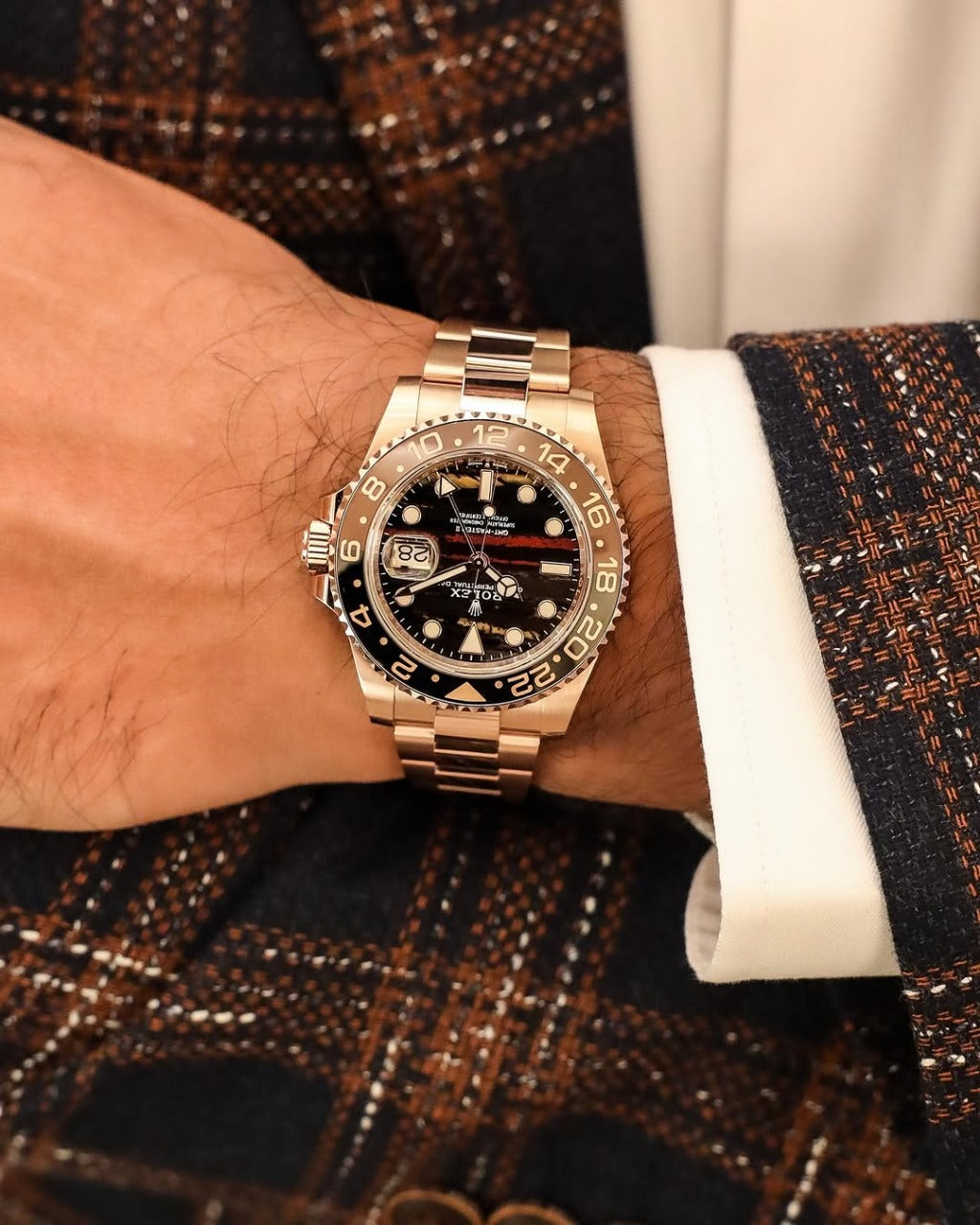 Rolex GMT Master II Tiger Iron Dial – Premium 7AA Automatic Watch for Men (2025 Everose Edition)