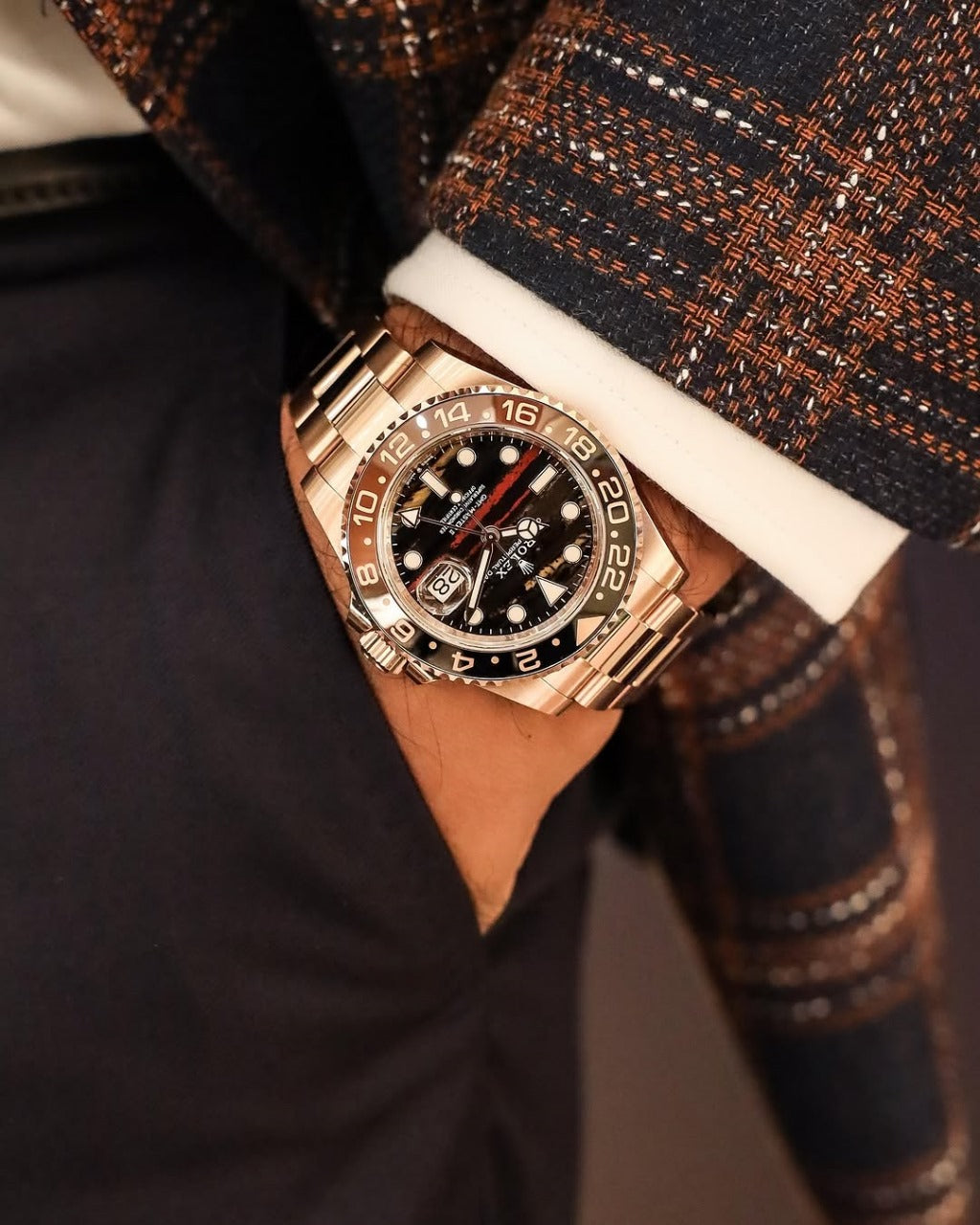 Rolex GMT Master II Tiger Iron Dial – Premium 7AA Automatic Watch for Men (2025 Everose Edition)